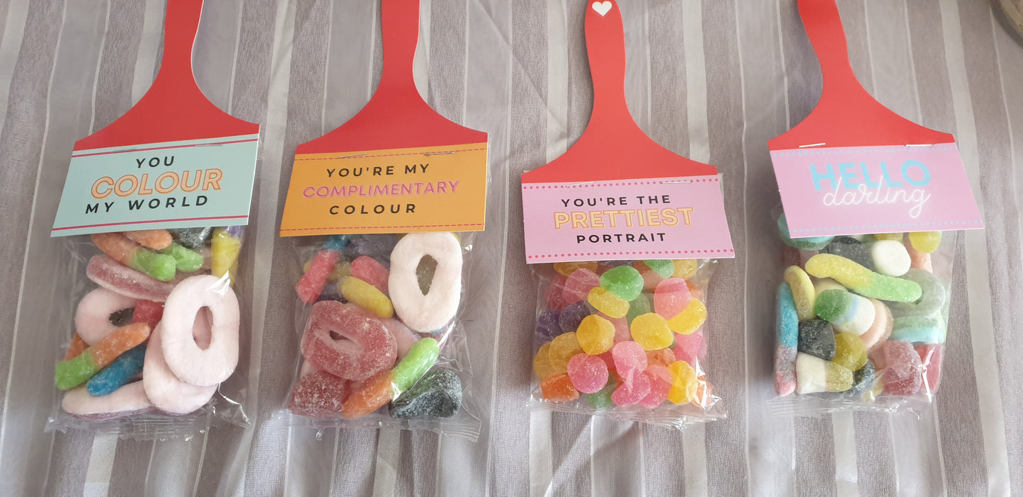 Paint brush inspired Valentines sweets